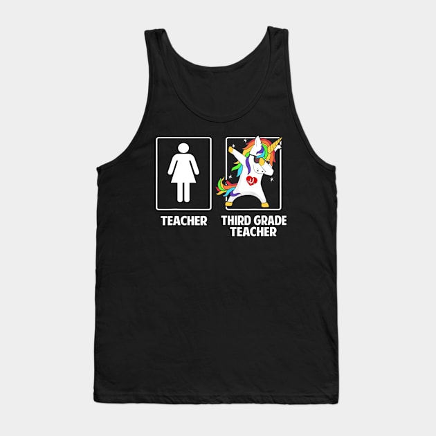 Third Grade 3rd Teacher Unicorn Dabbing Funny Gifts Tank Top by JensAllison